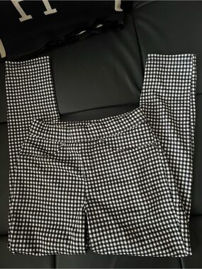 $10gift😍Black & White Gingham High-Rise Stretch skinny Pants